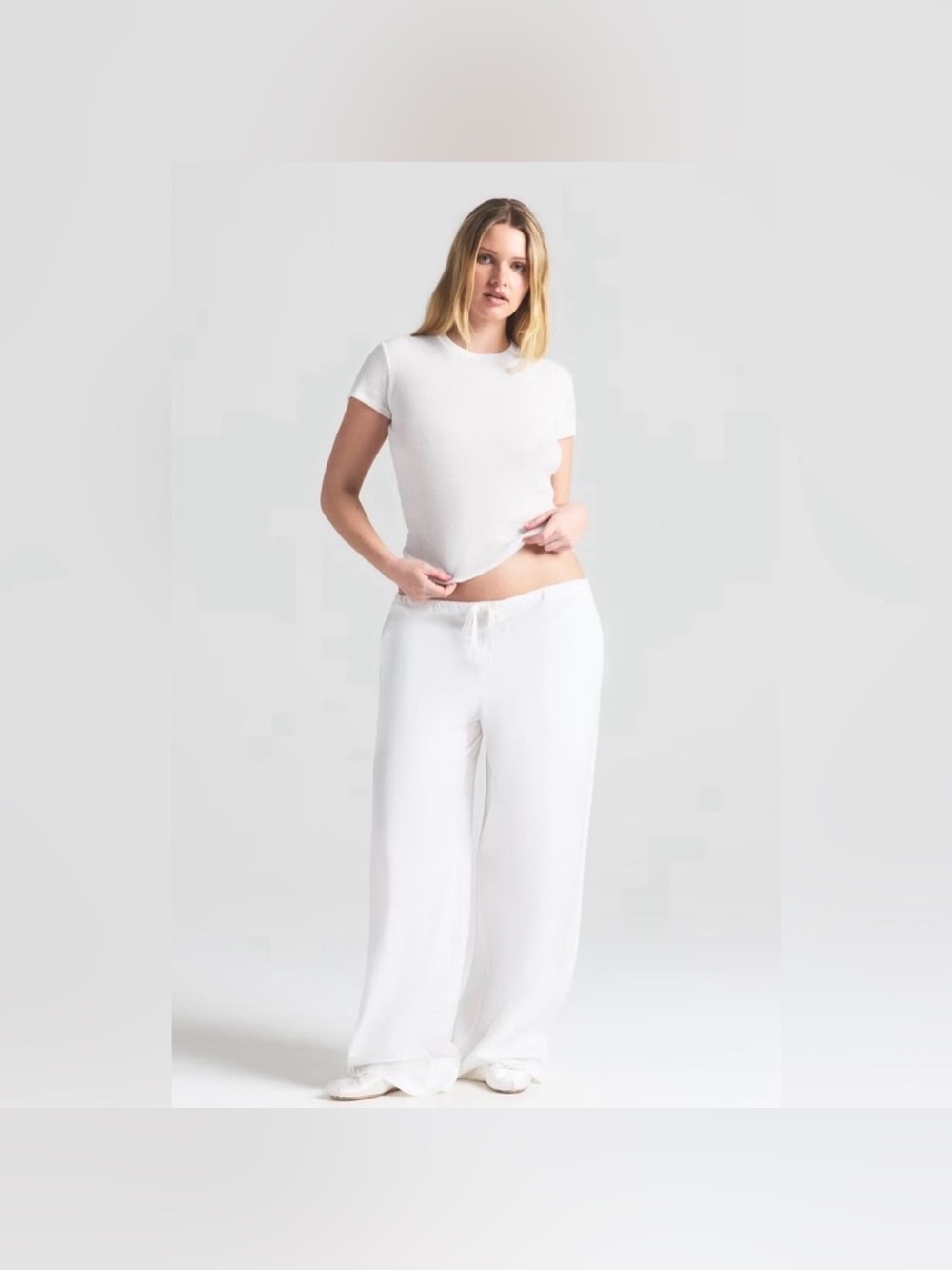 skims cotton poplin straight leg pant XS